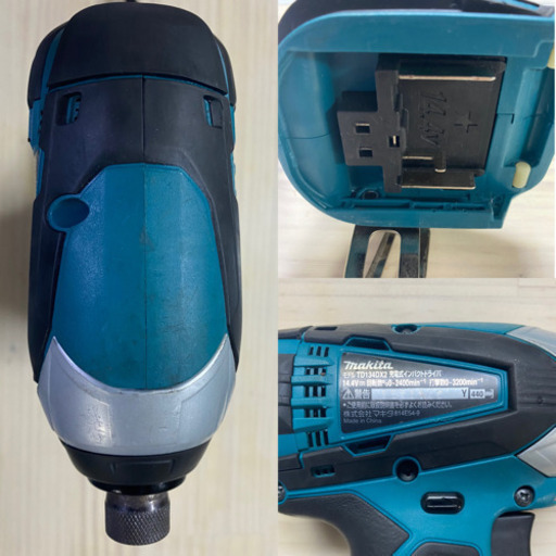 中古 マキタ　TD134DX2 14V 充電式 インパクトドライバ　青