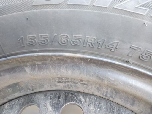 スタッドレスタイヤ ブリヂストン 5000円⭐155/65R14 14×4.5J PCD100 J10