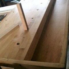 木製の多機能作業台  約150×50×85　収納として便利な引き出し付  DIY の画像