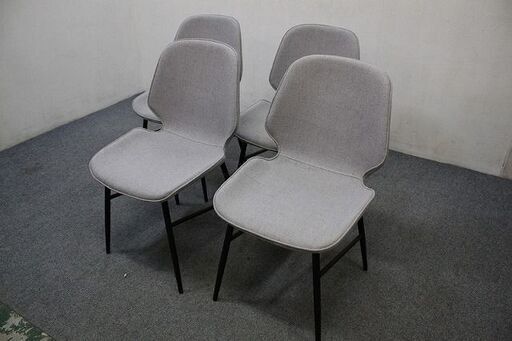 CHERRY ダイニングチェア×4脚 ライトグレー スチール DC-157-F 桜屋工業 椅子 中古家具 店頭引取歓迎 R4468)