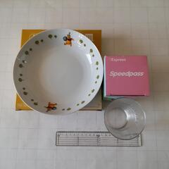 【新品】くまのプーさんパスタ皿とガラスコップ