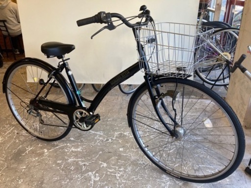 【LEDオートライト】6段変速　27インチ　自転車　ブラック