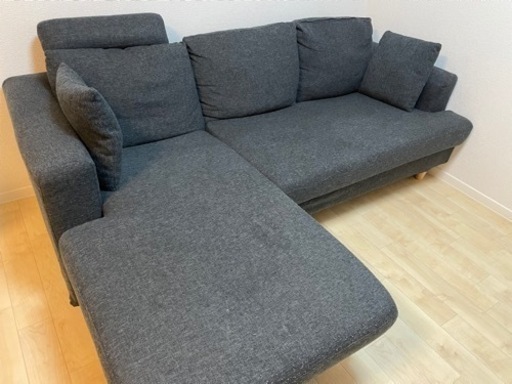 LOWYAカウチソファ　(ダークグレー)３人掛け