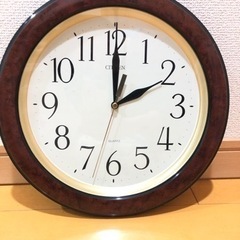シチズン　木目　リズム時計　クオーツ