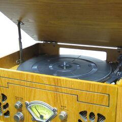 希少？木製 マルチレコードプレーヤー CD/カセットテープ/ラジオ