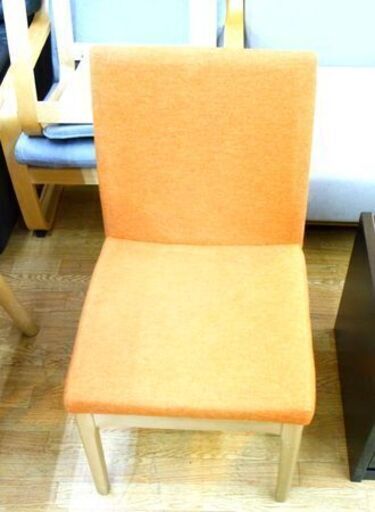 ニトリ 4人掛けダイニングセット 椅子4脚 幅150㎝ 木製 ナチュラル×グリーン×オレンジ 札幌市 西岡店