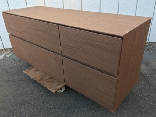 ■ニトリ 2段 ローチェスト クエス②キズあり■整理たんす 整理タンス■幅120 奥行42 高さ50 cm