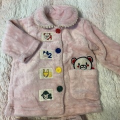 もふもふ　女の子パジャマ上下セット　70〜80センチ　の画像