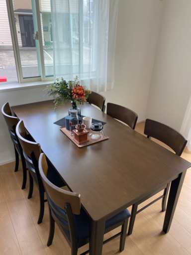 【受付終了いたしました】ほぼ未使用新品✨ダイニングテーブル・椅子6脚セット