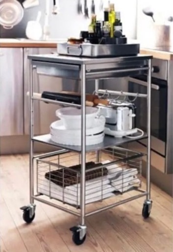 【11/7午前中のみ引渡し】IKEA イケア GRUNDTAL グルンダール ステンレス キッチンワゴン