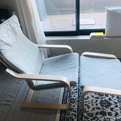 IKEA POÄNG ポエング　チェア+ オットマン　(美品)の画像