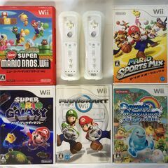 お取引き中　Wii 本体 一式 + マリオカート他ソフト5本セット　動作確認済の画像