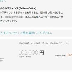 Tableau Creator一年間ライセンスの画像