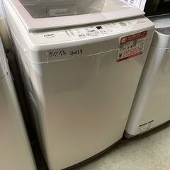 ☆中古 激安！！ ￥17,800！！AQUA　アクア　8.0kg洗濯機　家電　2019年製　AQW-GV80G(W)型　【BBK054】　