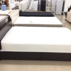 セミダブルベッド 引き出し付 ブラウンの画像