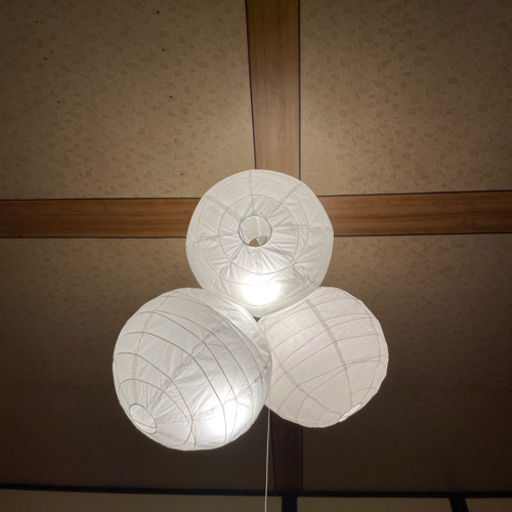 IKEA 3連　和紙　照明