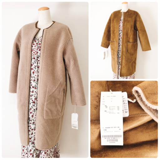 【定価 28,600 円】☆新品☆mjukaミューカ リバーシブルボアコートウールボア×フェイクスウェード