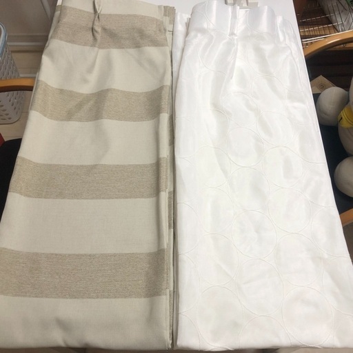 2級遮光カーテン 幅100cm×丈180cm 4枚組1セット（ボーダー柄）④