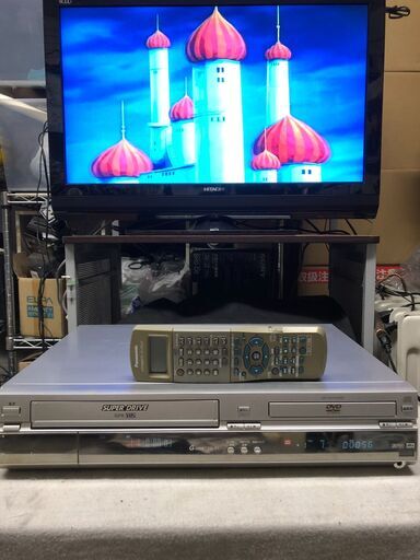 DVDプレーヤー一体型ハイファイVHSビデオデッキ NV-VHD1　リモコン付き　動作確認済み中古品