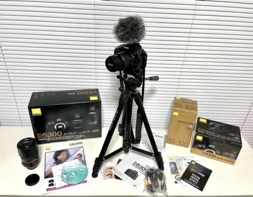 接眼目当て新品 望遠付 動画収録SET 1オーナー ニコン D5300 Wズーム