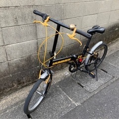 【HUMMER】20インチ折り畳み自転車　6段変速付　イエローブレーキ、ワイヤー採用　若林自転車　膳所店　SALE❗️の画像
