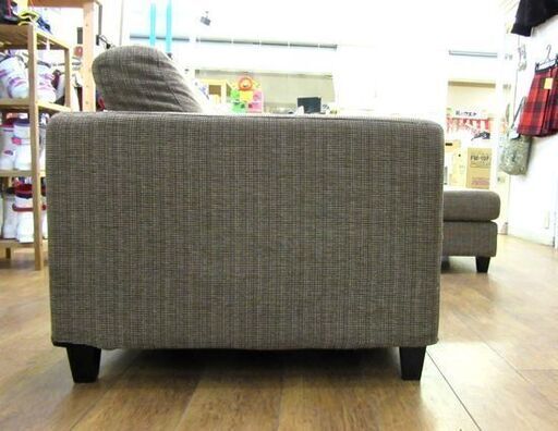 RELAX FOAM ファブリック カウチソファ 幅：約194cm 3人掛け L字 椅子 家具 オットマン付き 札幌市 厚別店 