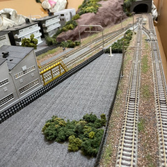 鉄道ジオラマ　レイアウト複線※150x60cm Ｗクロス&2線ヤードの画像