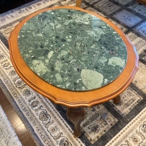 アンティーク大理石サイドテーブル