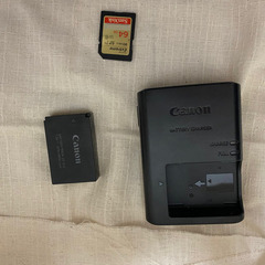 eoskissm ダブルズームセット　収納バッグ、持ち運びバッグ、sdカード付きの画像