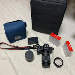 eoskissm ダブルズームセット　収納バッグ、持ち運びバッグ、sdカード付きの画像