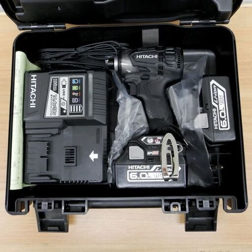 美品 日立工機 コードレスインパクトドライバー WH18DDL2 2LYPK(B) 本体 充電器 バッテリー2個 セット 18V 6.0Ah Hitachi Koki 札幌 西野