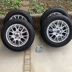 【値下げ】BRIDGESTONE、スタッドレスタイヤ4本185/65R15、アルミホイールセット