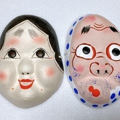 お取引中です。和紙手作りお面　ひょっとこ&おかめ夫婦セット