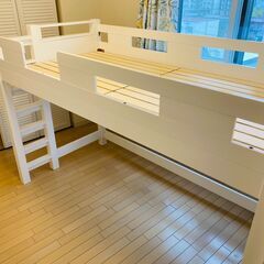 終 ロフトベッド 木目 シングルベッド 良品 菊TK