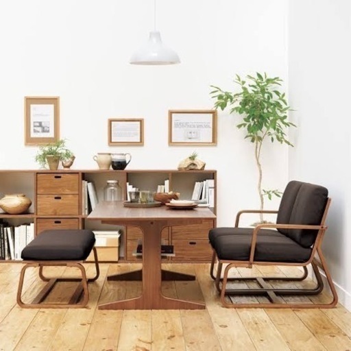 無印良品 ダイニングでもリビングでも使えるテーブル＆椅子セット