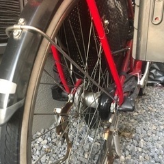 子供乗せ自転車　ブリジストン　赤の画像