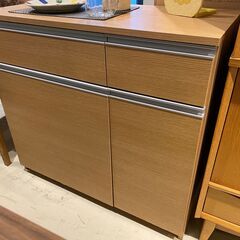 宇都宮でオシャレな家具を探すなら『オトワリバース！』キッチンボード ダストボックス付き キッチン収納 収納棚 ナチュラル 中古品