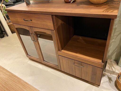 宇都宮でオシャレな家具を探すなら『オトワリバース！』ミドルレンジボード キッチン収納 レンジボード 収納棚 ブラウン 中古品