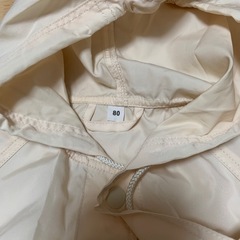 【美品】無印良品80㎝　レインコート　ナチュラルホワイトの画像