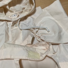 【美品】無印良品80㎝　レインコート　ナチュラルホワイトの画像