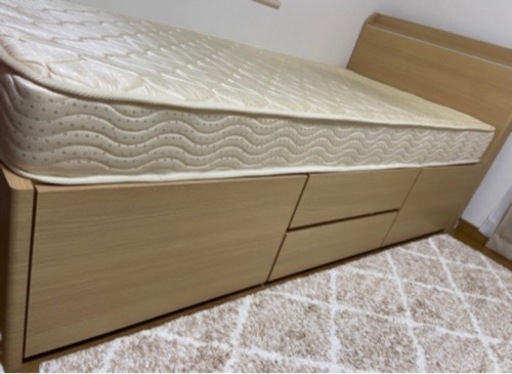 【お譲り先確定】収納付きシングルベッド！取りに来れる方！