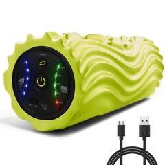 USB充電式電動フォームローラー 振動筋膜マッサージポール リリ...