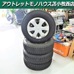 タイヤ ホイール 4点セット ブリザック 鉄チン ホイールカバー  2018年製  155/80R13 4穴 PCD100 オフセット35 13インチ 苫小牧西店