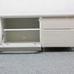 ニトリ ローボード ポスティア 幅125 ハイグロスホワイト 木目 TV台