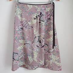 フレアー スカート ひざ丈 ペイズリー柄