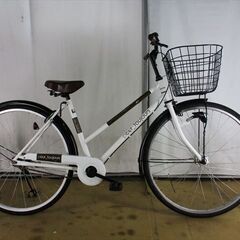 B547★\\6300円★ 整備済み　中古自転車 シティＬＥＤオートライト　ホワイト【27インチ 】