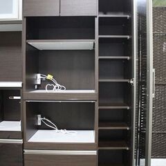 古賀家具 キッチンボード Review/レビュー ブラウン 幅90 モイス ソフトクローズ ダイニング KOGA 食器棚 中古家具 店頭引取歓迎 R4494)