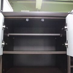 古賀家具 キッチンボード Review/レビュー ブラウン 幅90 モイス ソフトクローズ ダイニング KOGA 食器棚 中古家具 店頭引取歓迎 R4494)