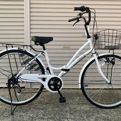 新品★未使用　折りたたみ　ママチャリ　26インチ　ホワイト②号車