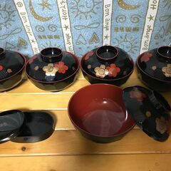 輪島塗　椀　5客と楊枝入れのセット　お正月にいかがでしょうか
